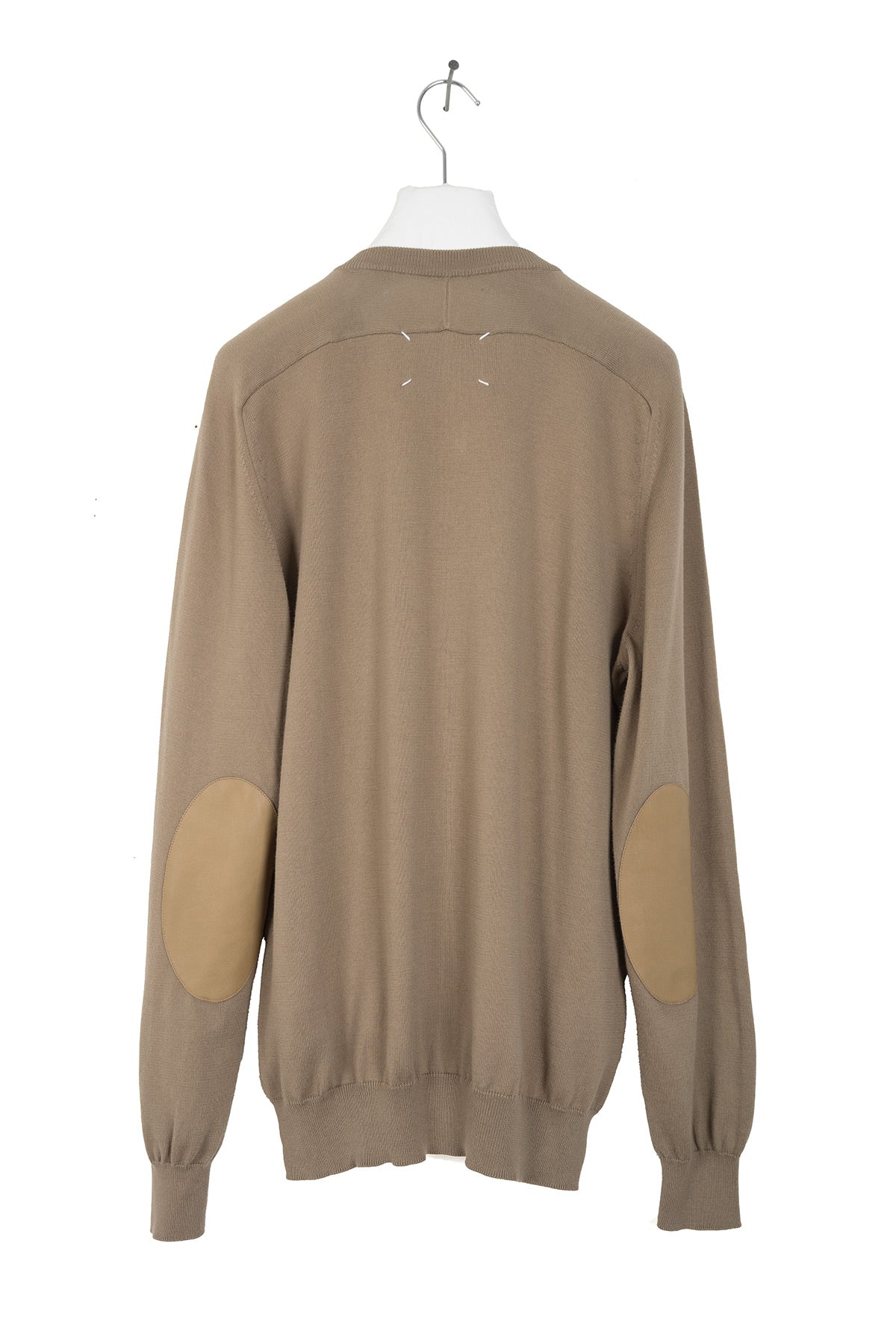 2010 S/S HAMMER SLEEVE V-NECK SWEATER WITH ELBOW PATCHES