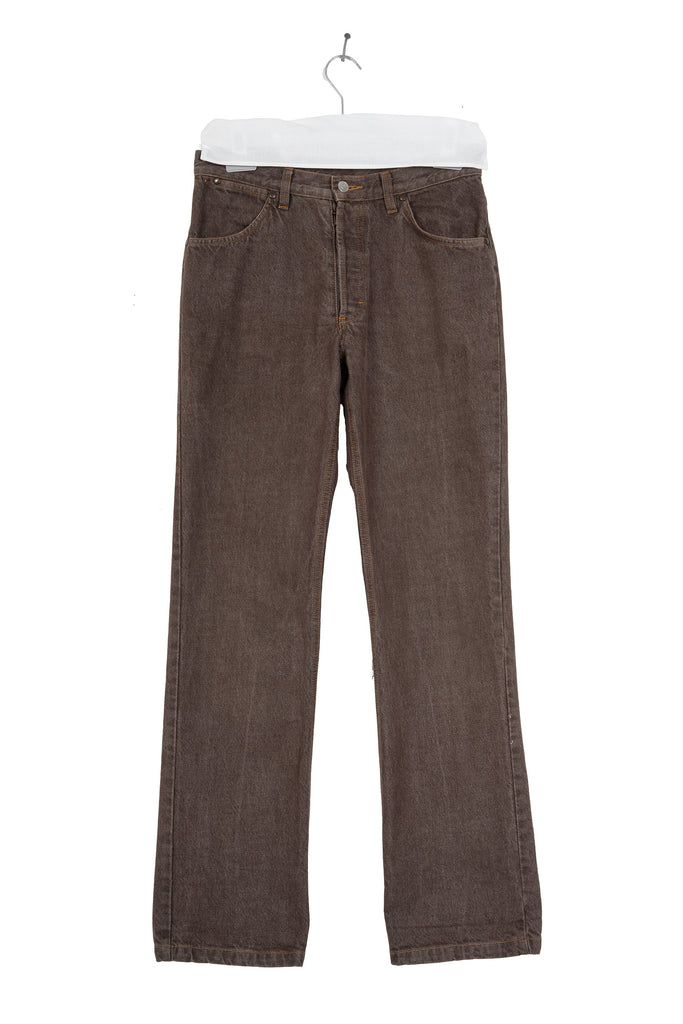 2001 A/W BROWN 5-POCKET JEANS WITH BLANK PATCH