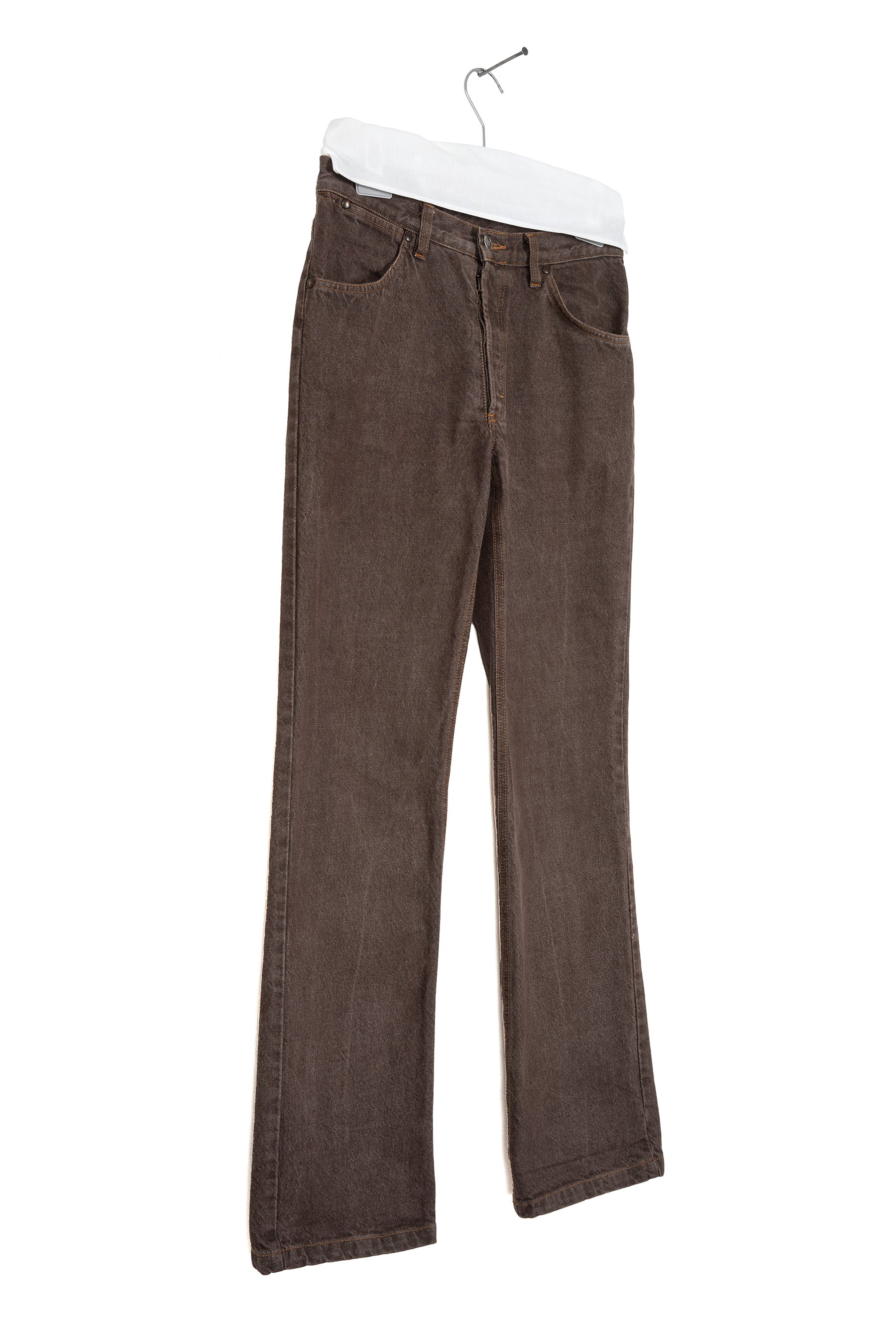 2001 A/W BROWN 5-POCKET JEANS WITH BLANK PATCH