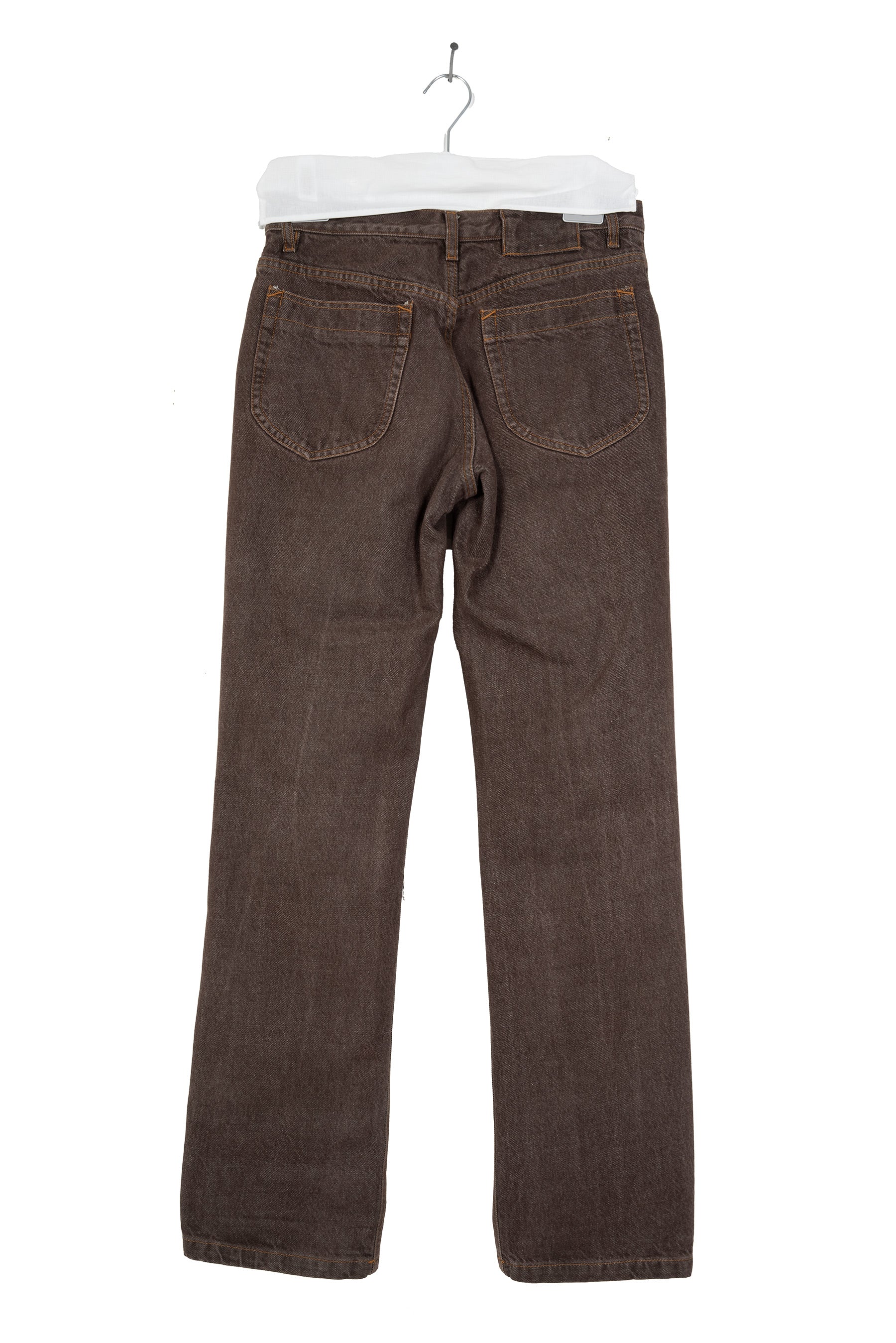 2001 A/W BROWN 5-POCKET JEANS WITH BLANK PATCH