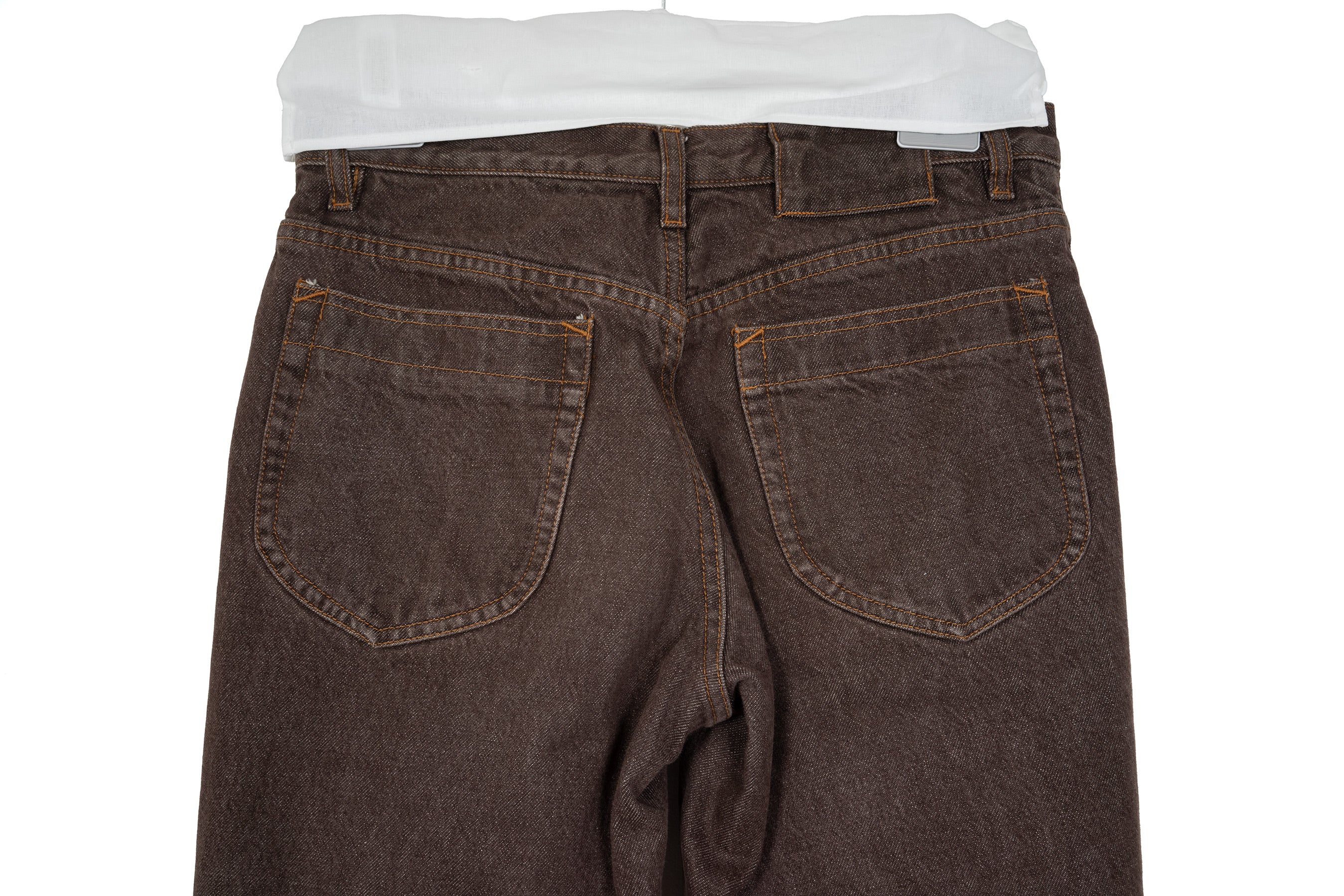 2001 A/W BROWN 5-POCKET JEANS WITH BLANK PATCH