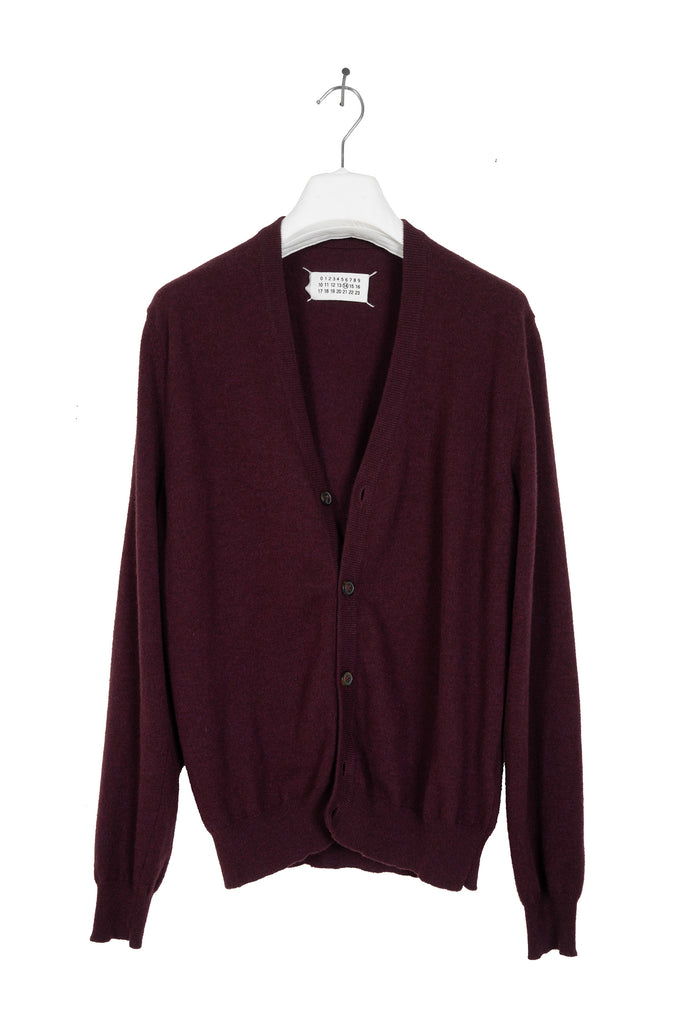 2008 A/W WOOL CARDIGAN WITH LEATHER ELBOW PATCHES