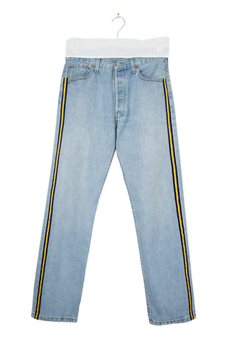 Blue jeans clearance with yellow stripe